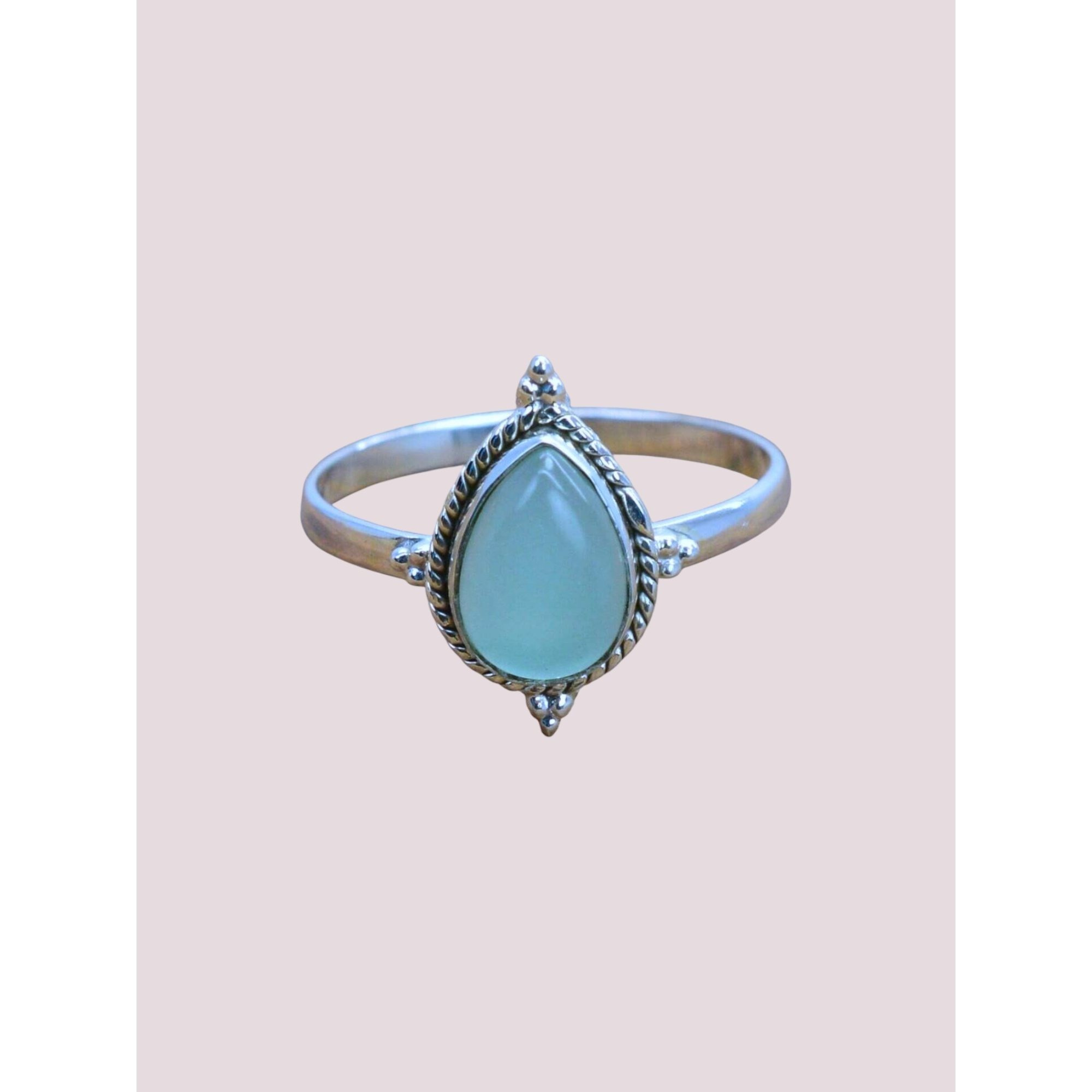 925 Silver Pear Shape Gemstone Ring